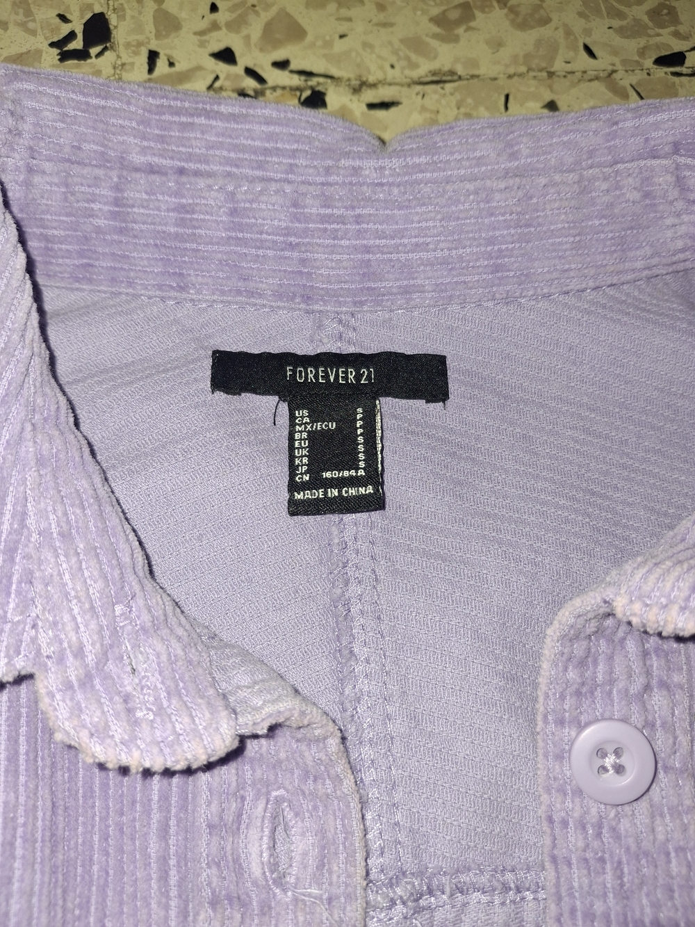 Forever 21 Light Lavender Ribbed Button-Front Cardigan